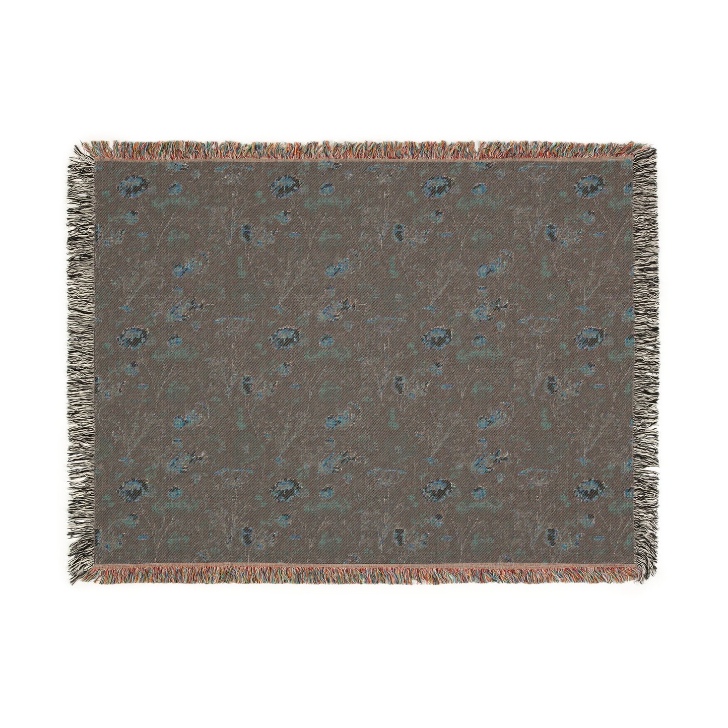 Vintage Floral Woven Blanket - Cozy Boho Throw for Living Room & Bedroom