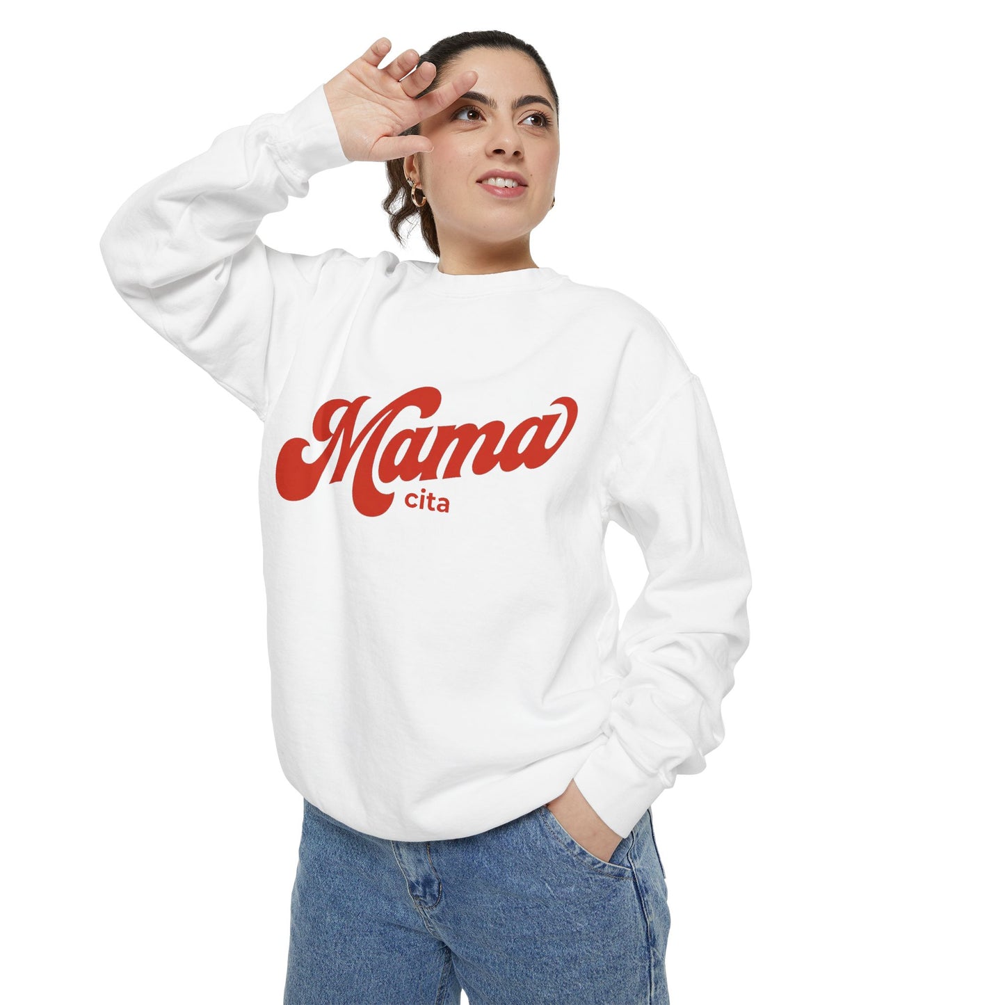 Mamacita Script Sweatshirt — Retro 'Mamacita' Comfort Colors Graphic Pullover
