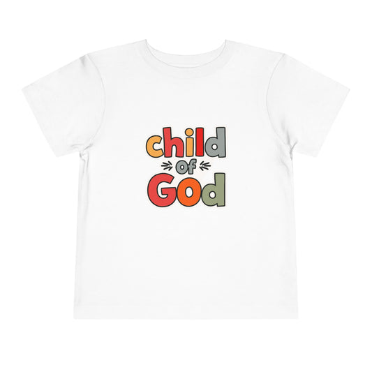 Child of God Toddler Tee — Colorful Religious Graphic Shirt