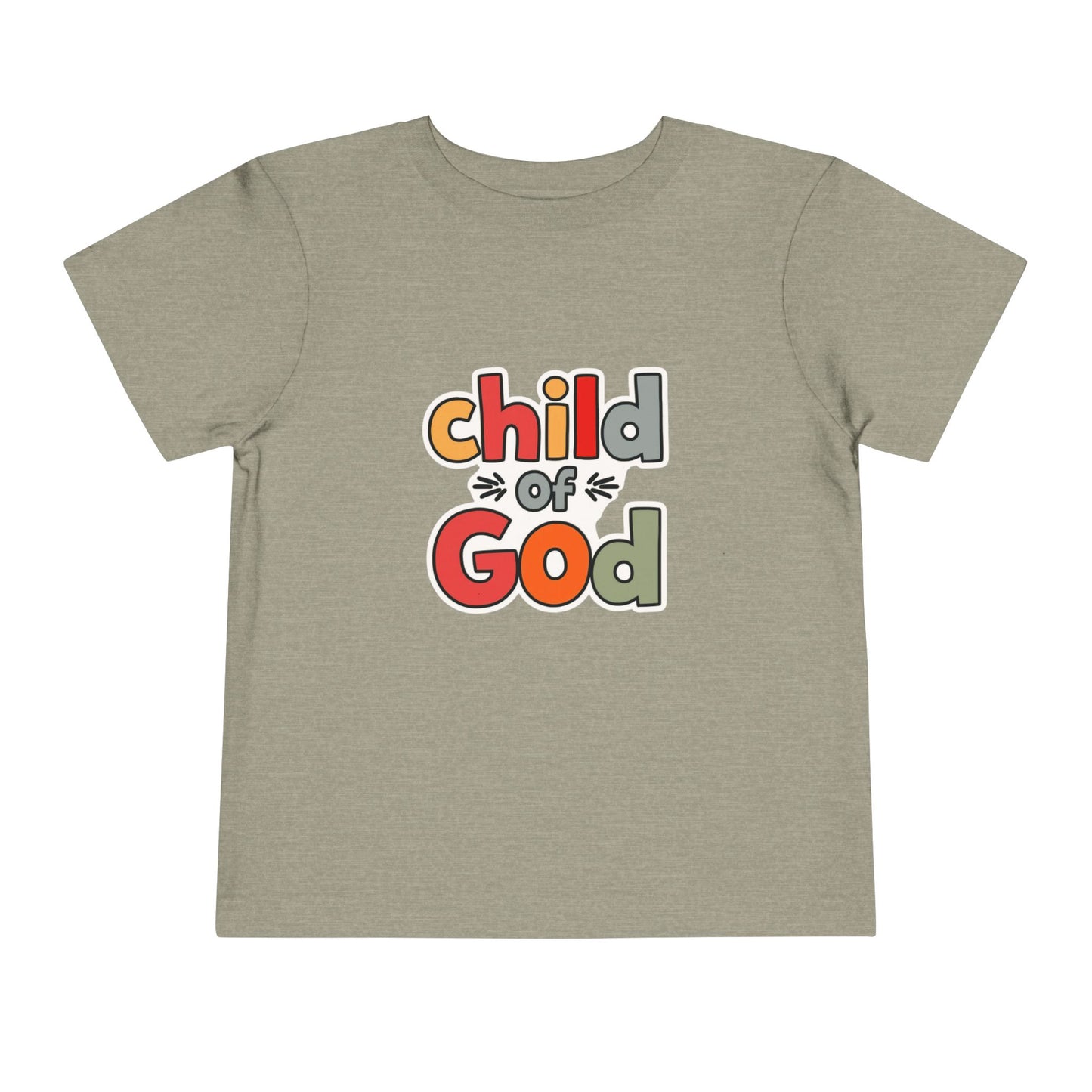 Child of God Toddler Tee — Colorful Religious Graphic Shirt