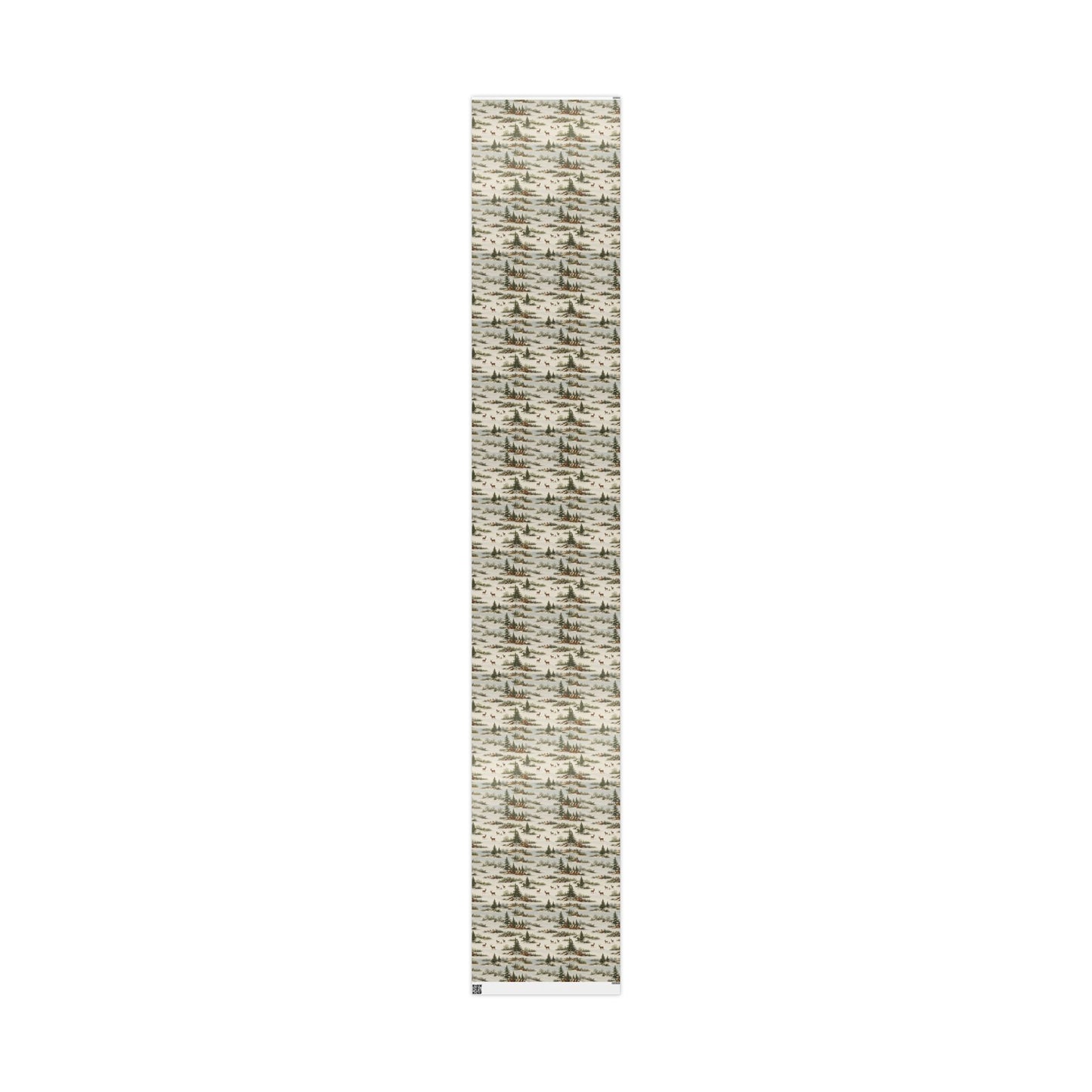 Rustic Deer & Pine Wrapping Paper Roll — Woodland Christmas Gift Wrap