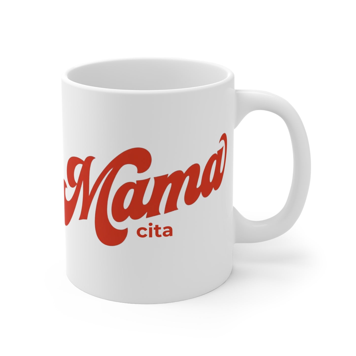 Mamacita 11oz Ceramic Mug — Retro Script Coffee Cup for Moms, Mother’s Day Gift