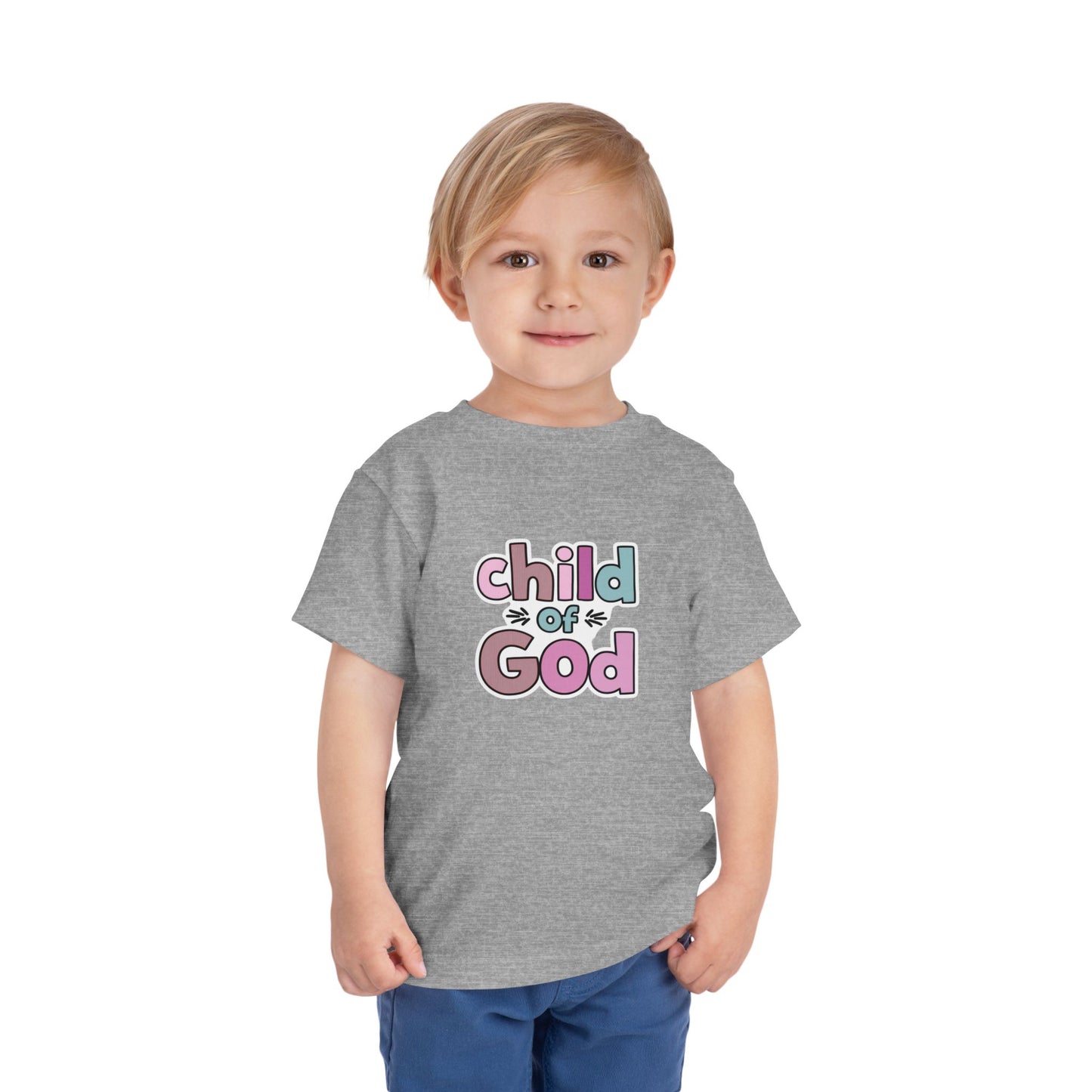 Toddler Tee - "Child of God" Pastel Faith Shirt