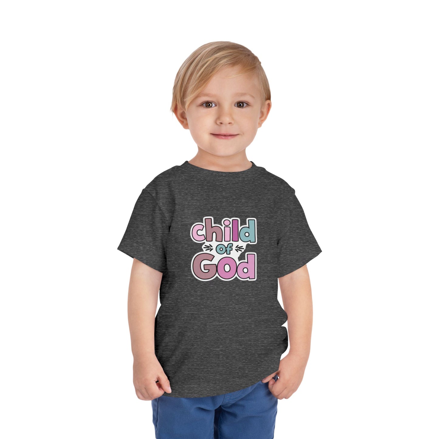 Toddler Tee - "Child of God" Pastel Faith Shirt