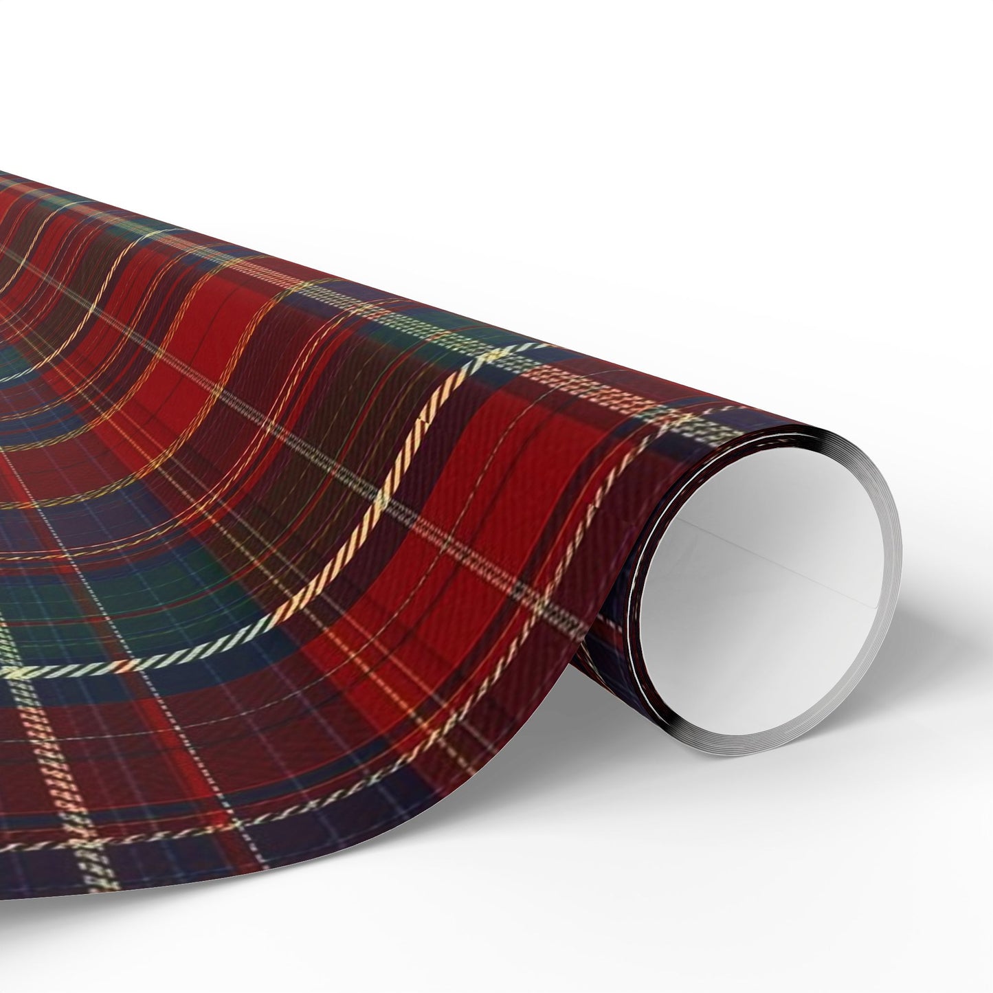 Trendy Plaid Wrapping Paper Roll — Traditional Red & Green Holiday Gift Wrap