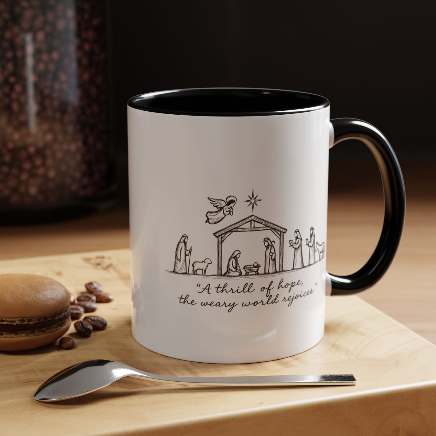 Nativity Coffee Mug – “A thrill of hope, the weary world rejoices”