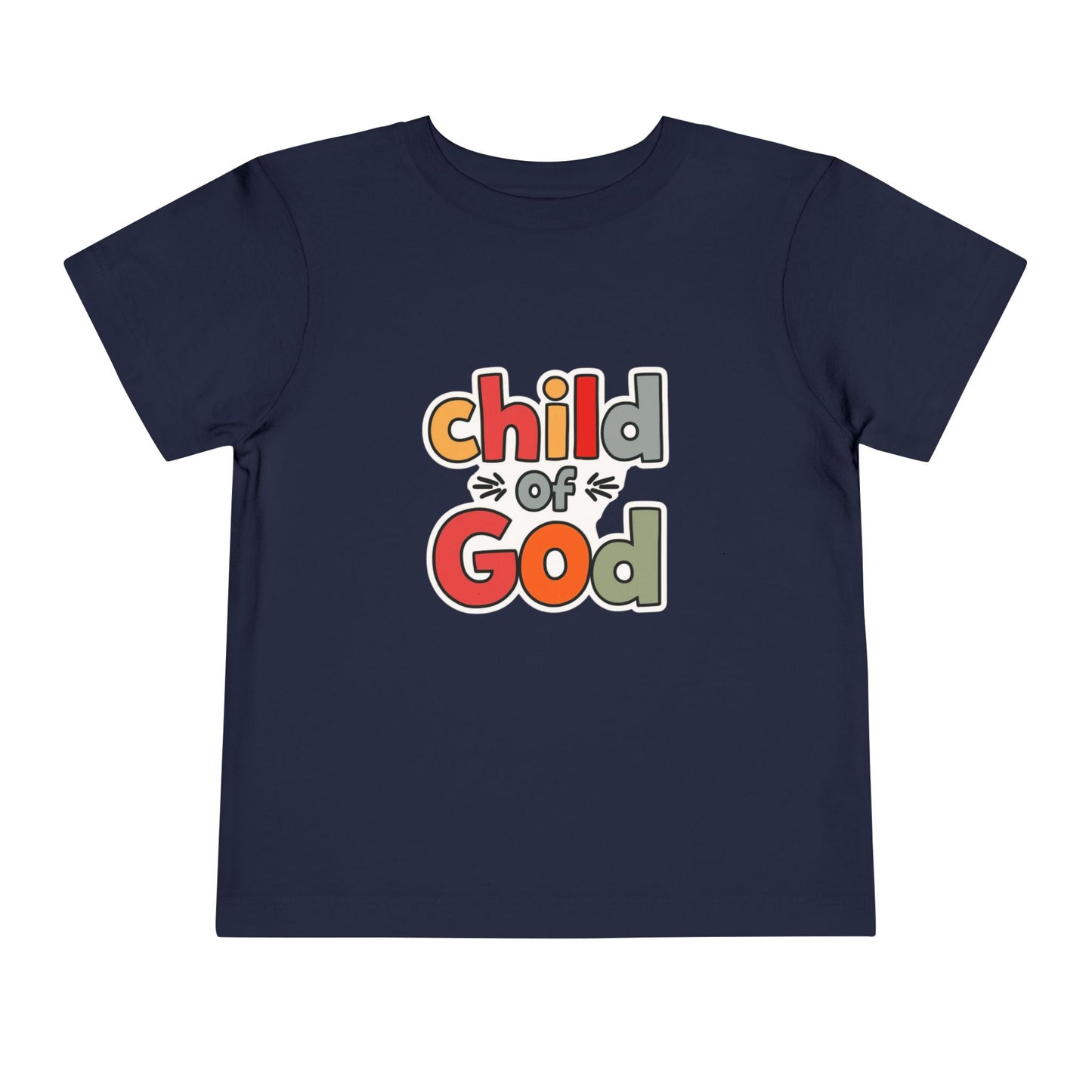 Child of God Toddler Tee — Colorful Religious Graphic Shirt
