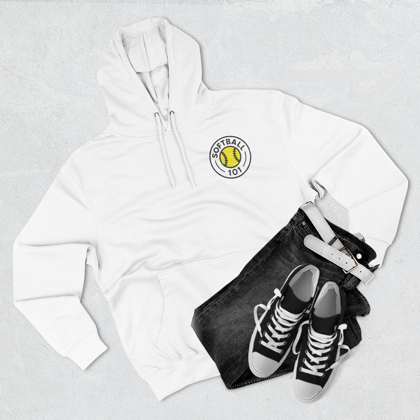 Softball 101 Hoodie — "Hit Like A Girl" Fleece Pullover (Softball 101 Logo)