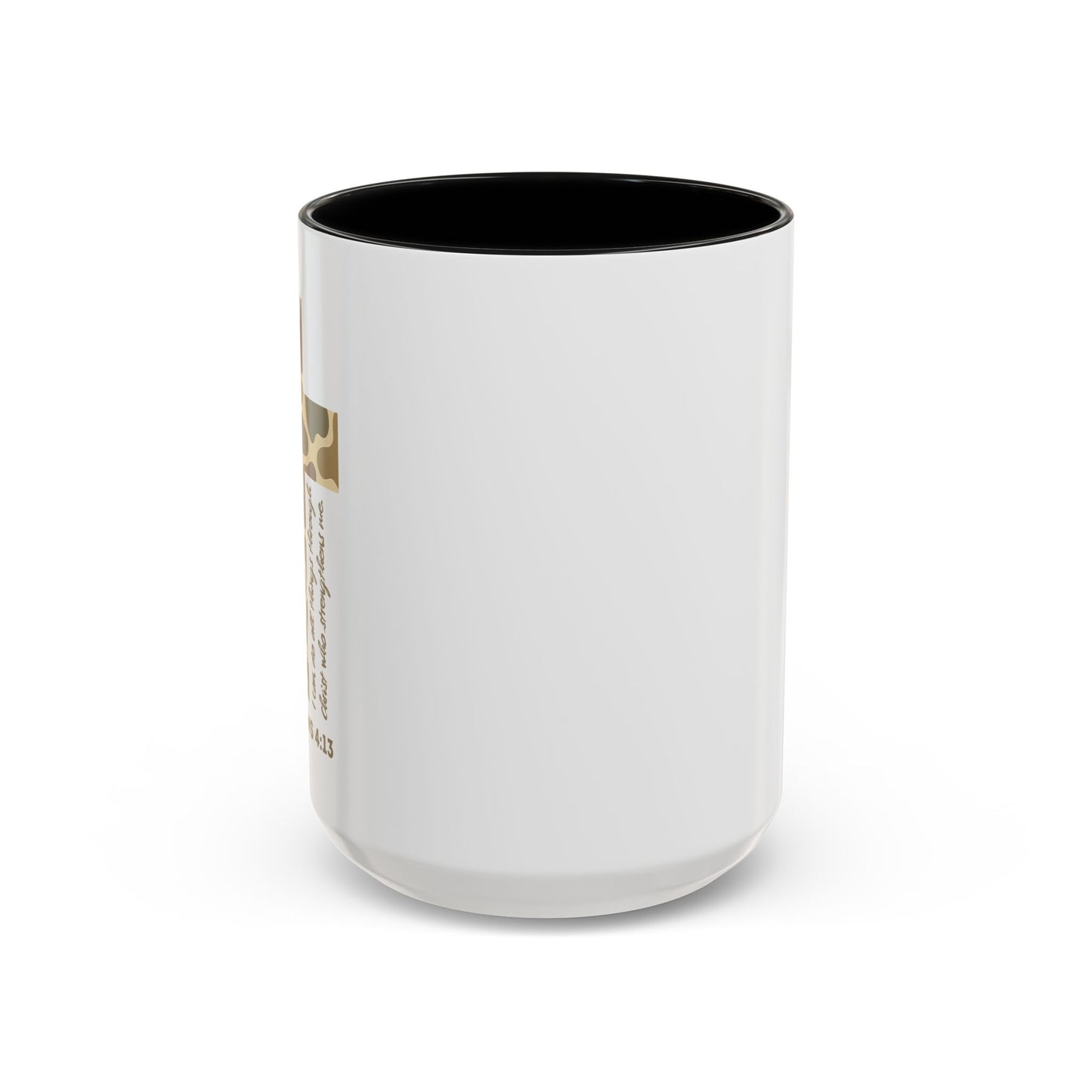 Phil. 4:13 Gold Foil Camp Cross Accent Coffee Mug – Inspirational Religious Gift