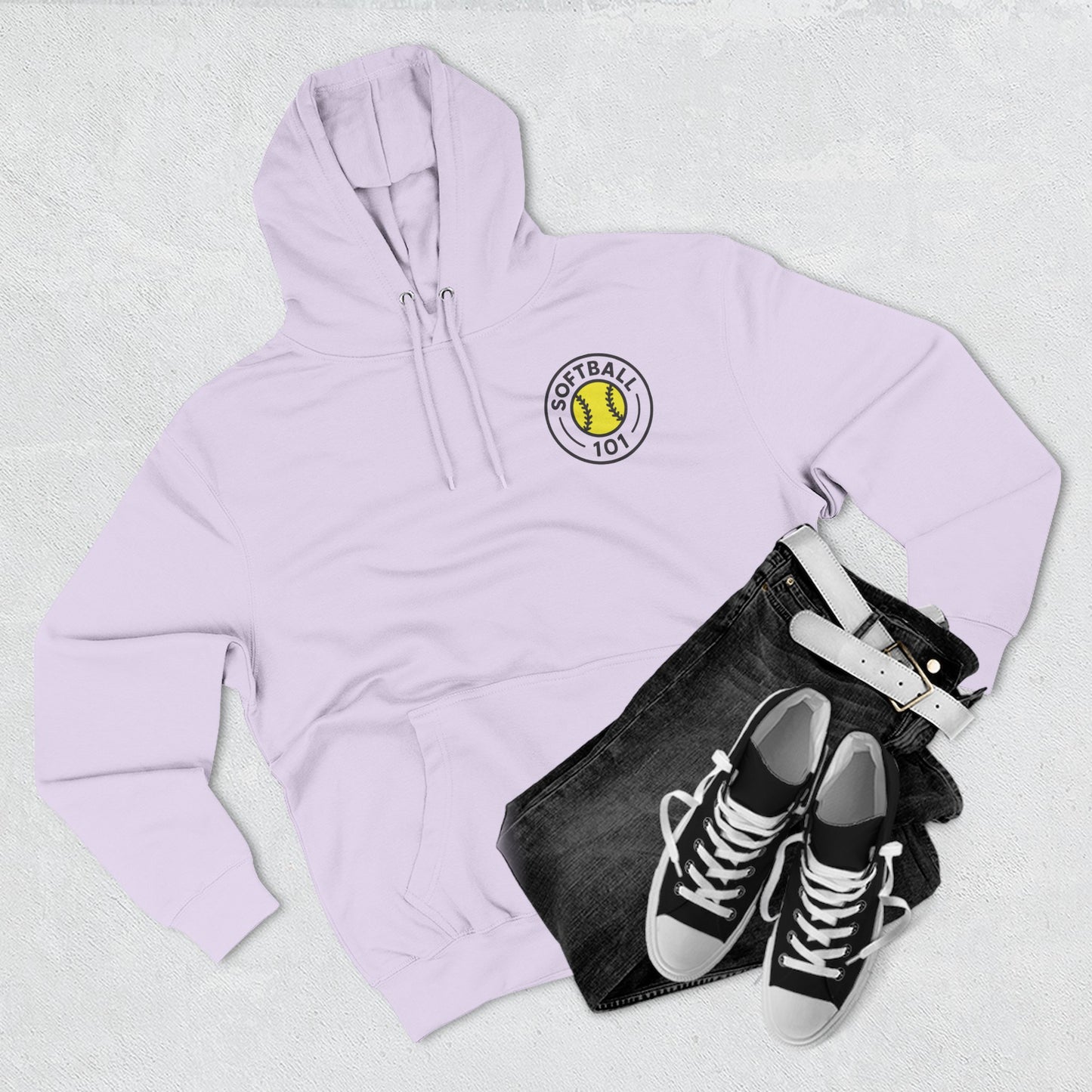 Softball 101 Hoodie — "Hit Like A Girl" Fleece Pullover (Softball 101 Logo)