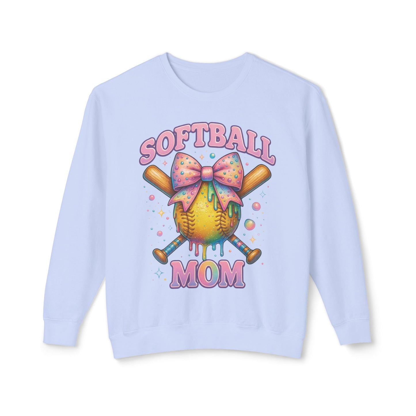 Softball Mom sweatshirt | Cute pastel softball with bow