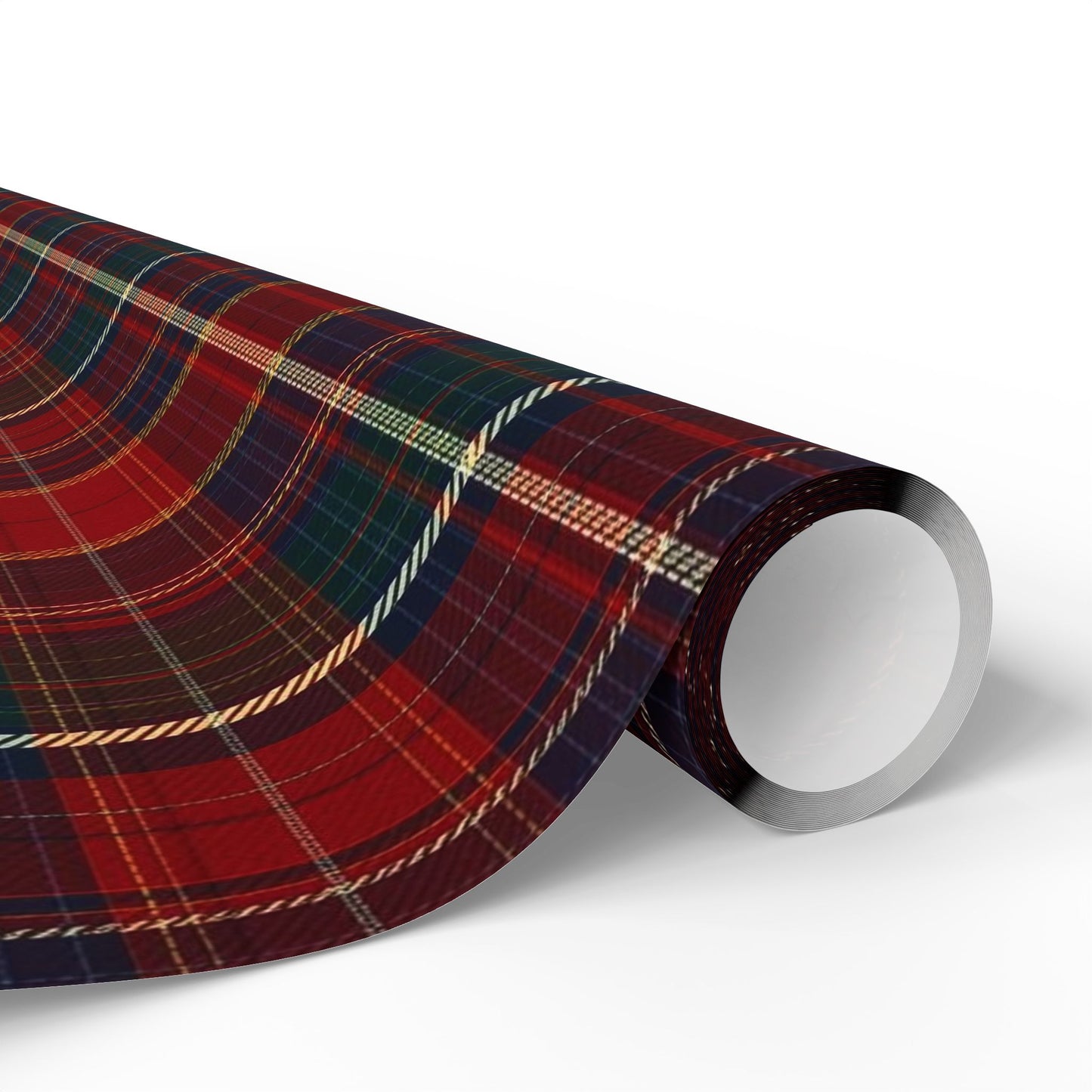 Trendy Plaid Wrapping Paper Roll — Traditional Red & Green Holiday Gift Wrap
