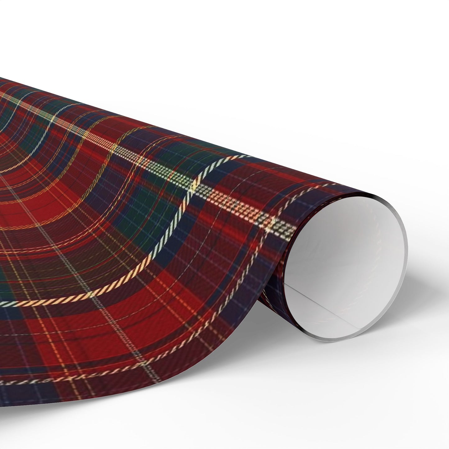 Trendy Plaid Wrapping Paper Roll — Traditional Red & Green Holiday Gift Wrap