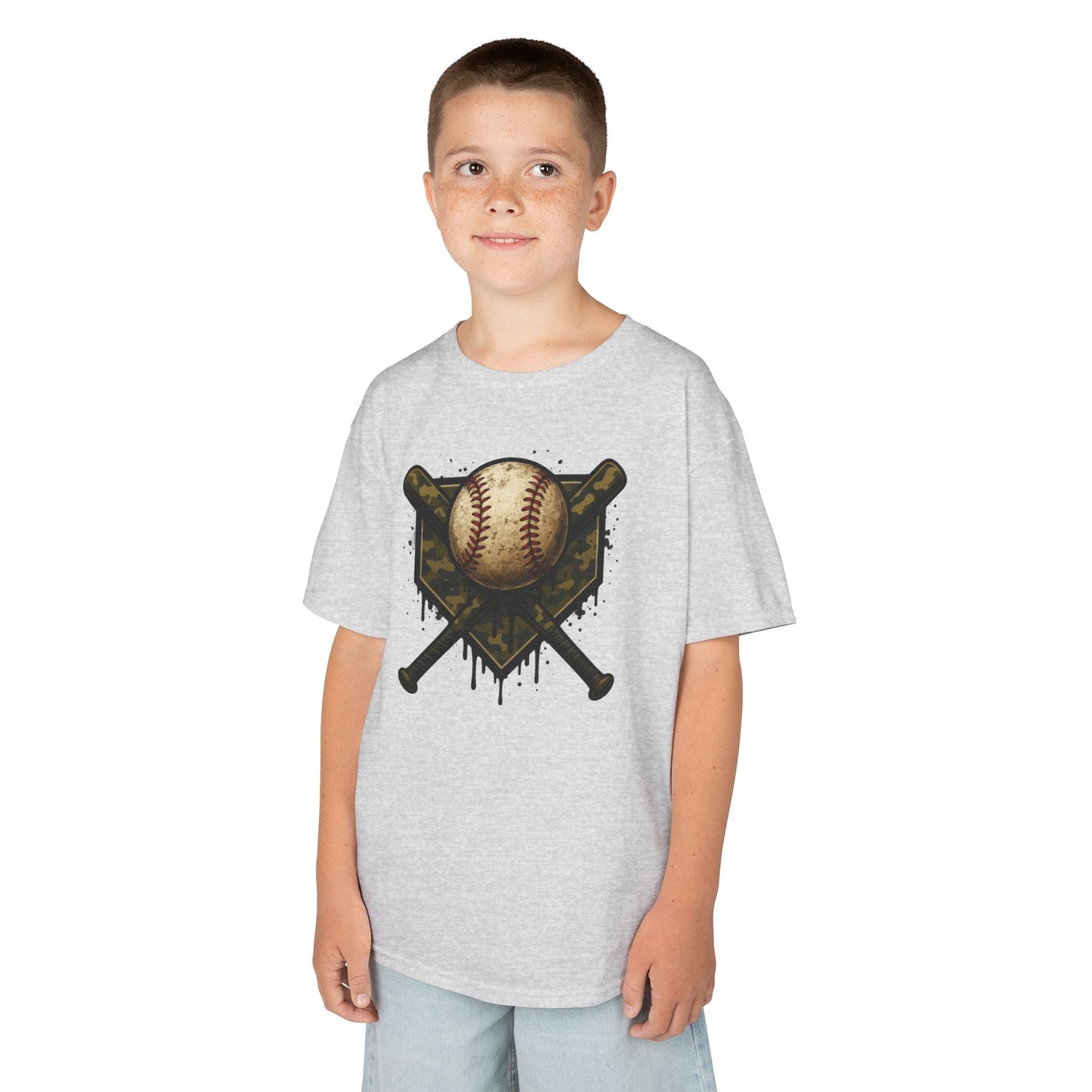 Vintage Baseball Emblem Tee | Crossed Bats, Camo Drip