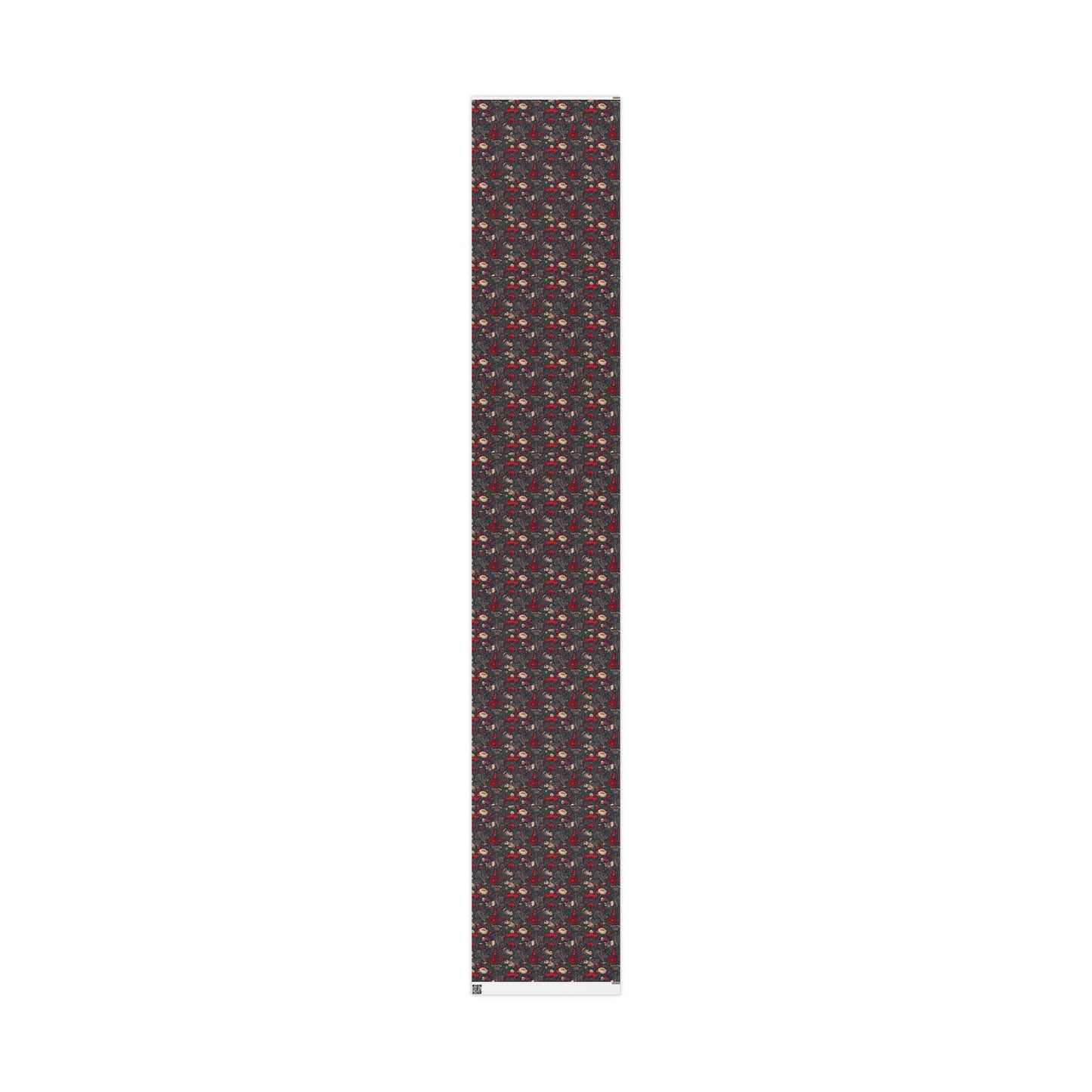 Holiday Poinsettia Wrapping Paper Roll — Dark Floral Christmas Gift Wrap