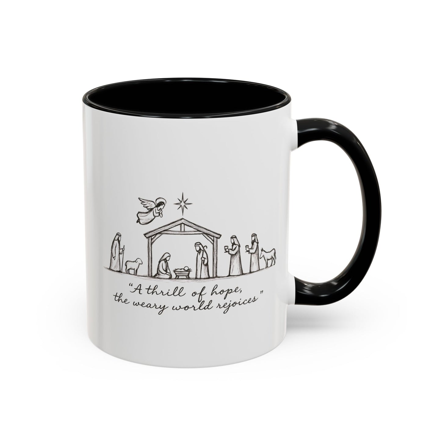 Nativity Coffee Mug – “A thrill of hope, the weary world rejoices”