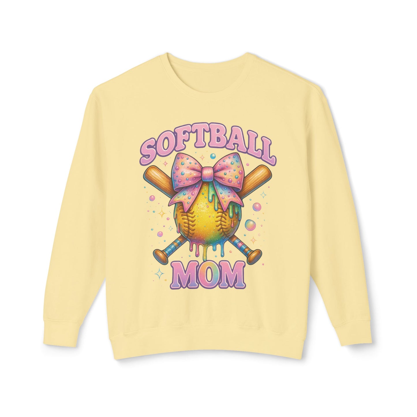 Softball Mom sweatshirt | Cute pastel softball with bow