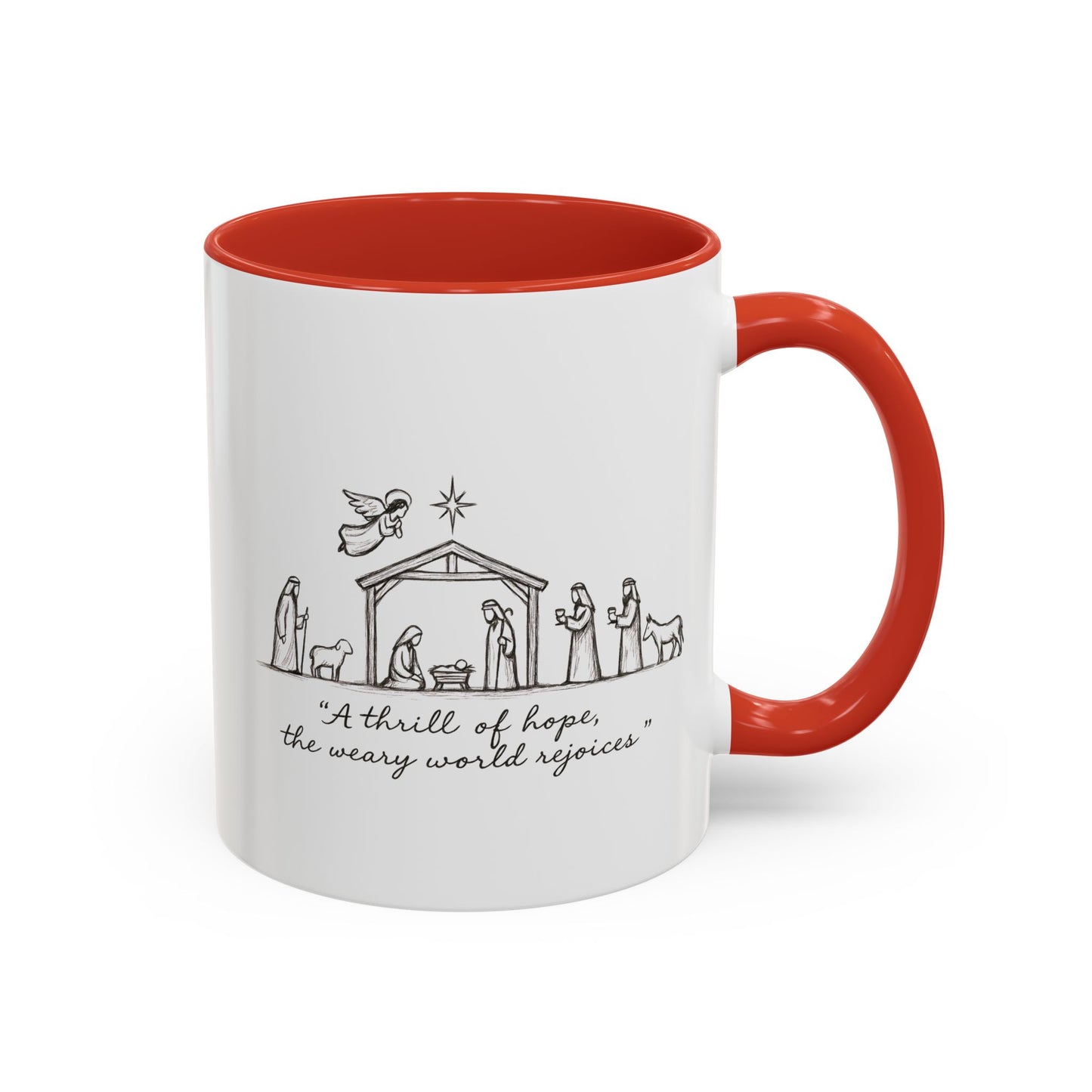 Nativity Coffee Mug – “A thrill of hope, the weary world rejoices”