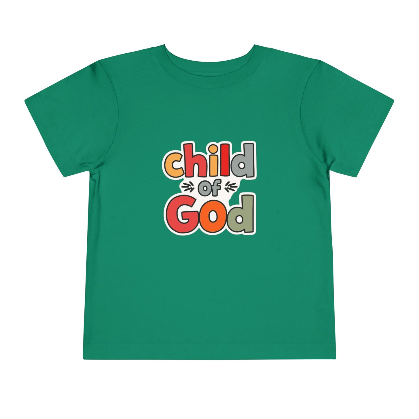 Child of God Toddler Tee — Colorful Religious Graphic Shirt