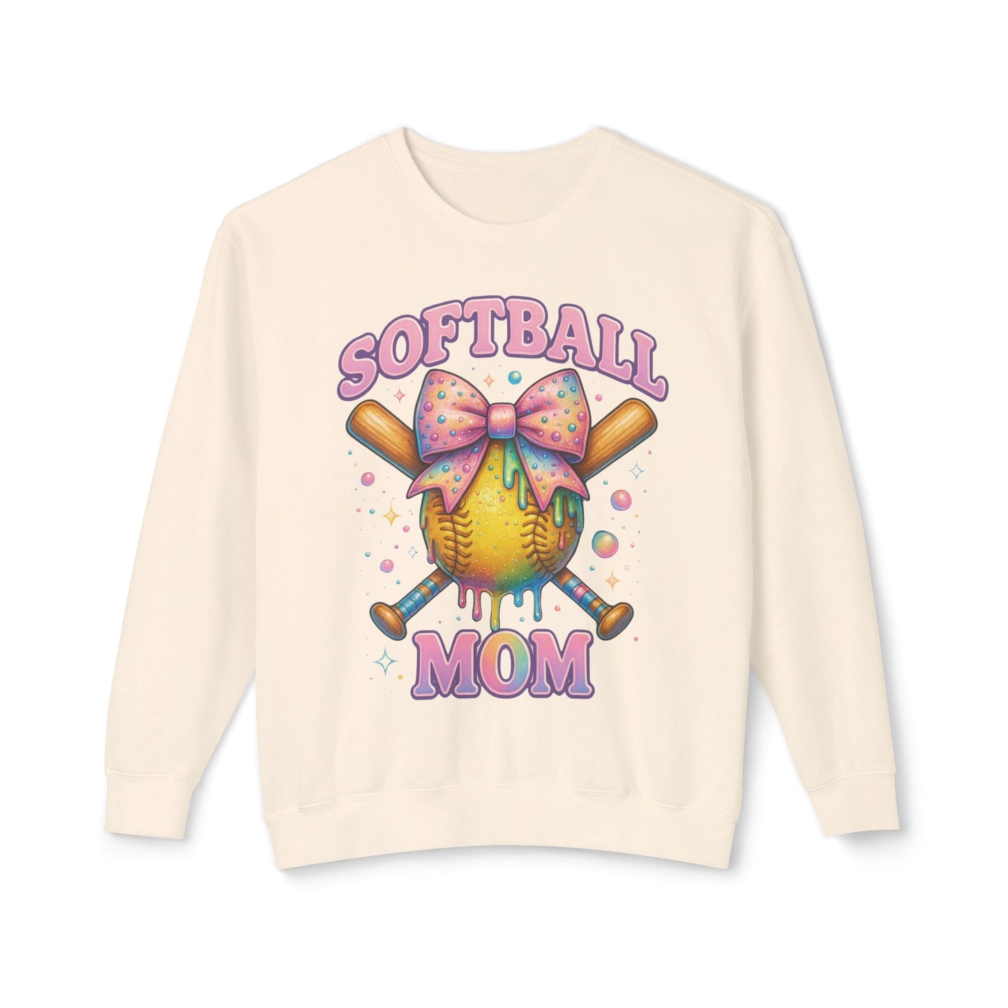 Softball Mom sweatshirt | Cute pastel softball with bow