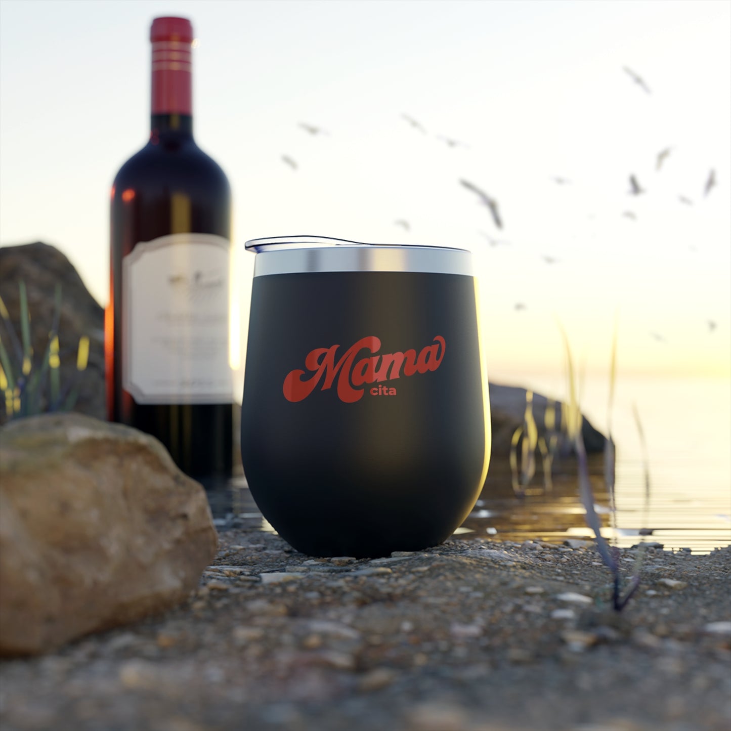 Mamacita 12oz Copper Vacuum Insulated Tumbler — Double-Wall Wine Cup for Moms