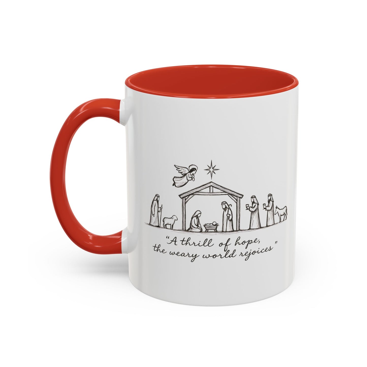 Nativity Coffee Mug – “A thrill of hope, the weary world rejoices”