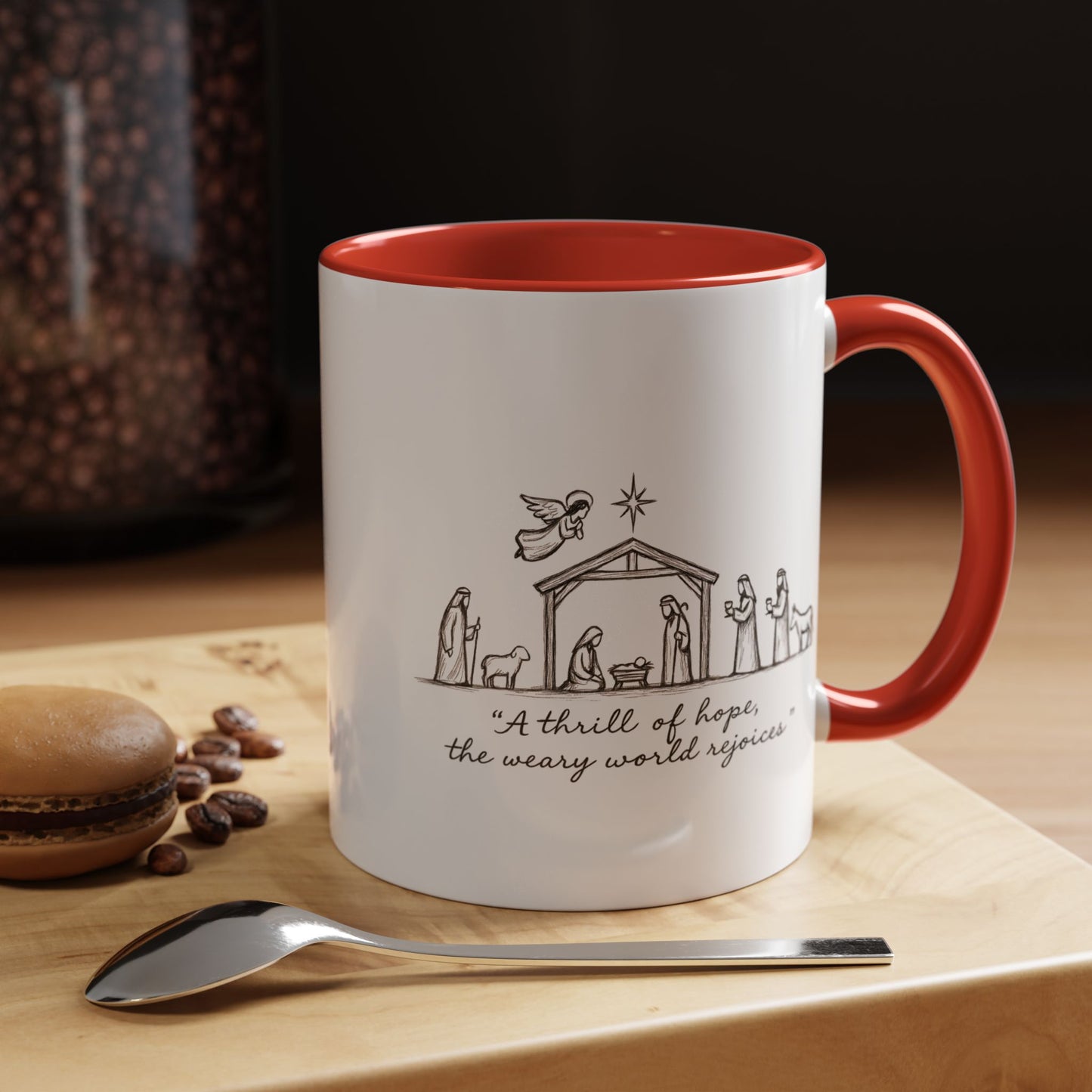 Nativity Coffee Mug – “A thrill of hope, the weary world rejoices”
