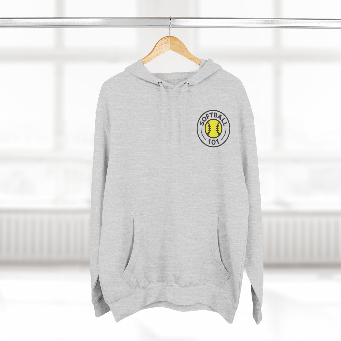 Softball 101 Hoodie — "Hit Like A Girl" Fleece Pullover (Softball 101 Logo)