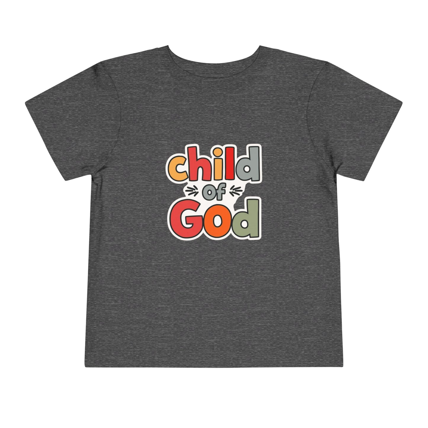 Child of God Toddler Tee — Colorful Religious Graphic Shirt