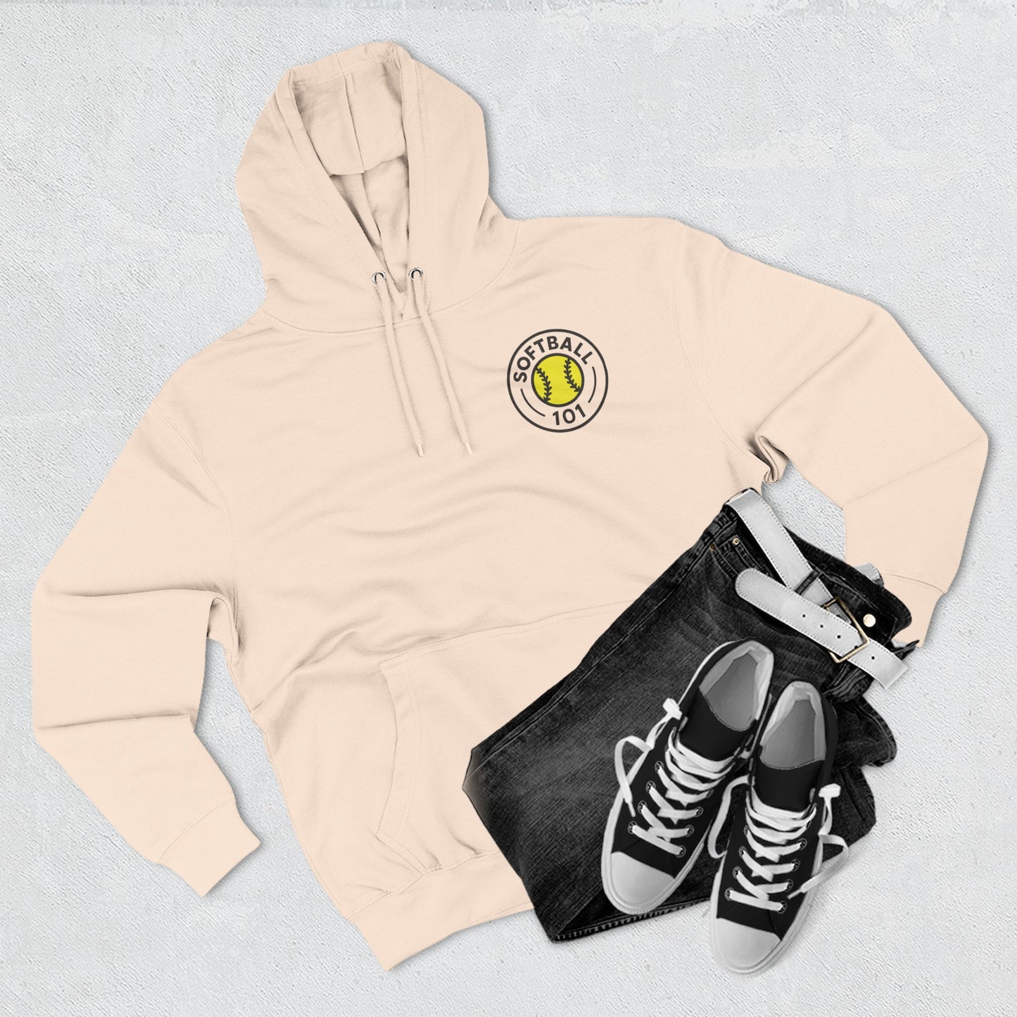 Softball 101 Hoodie — "Hit Like A Girl" Fleece Pullover (Softball 101 Logo)
