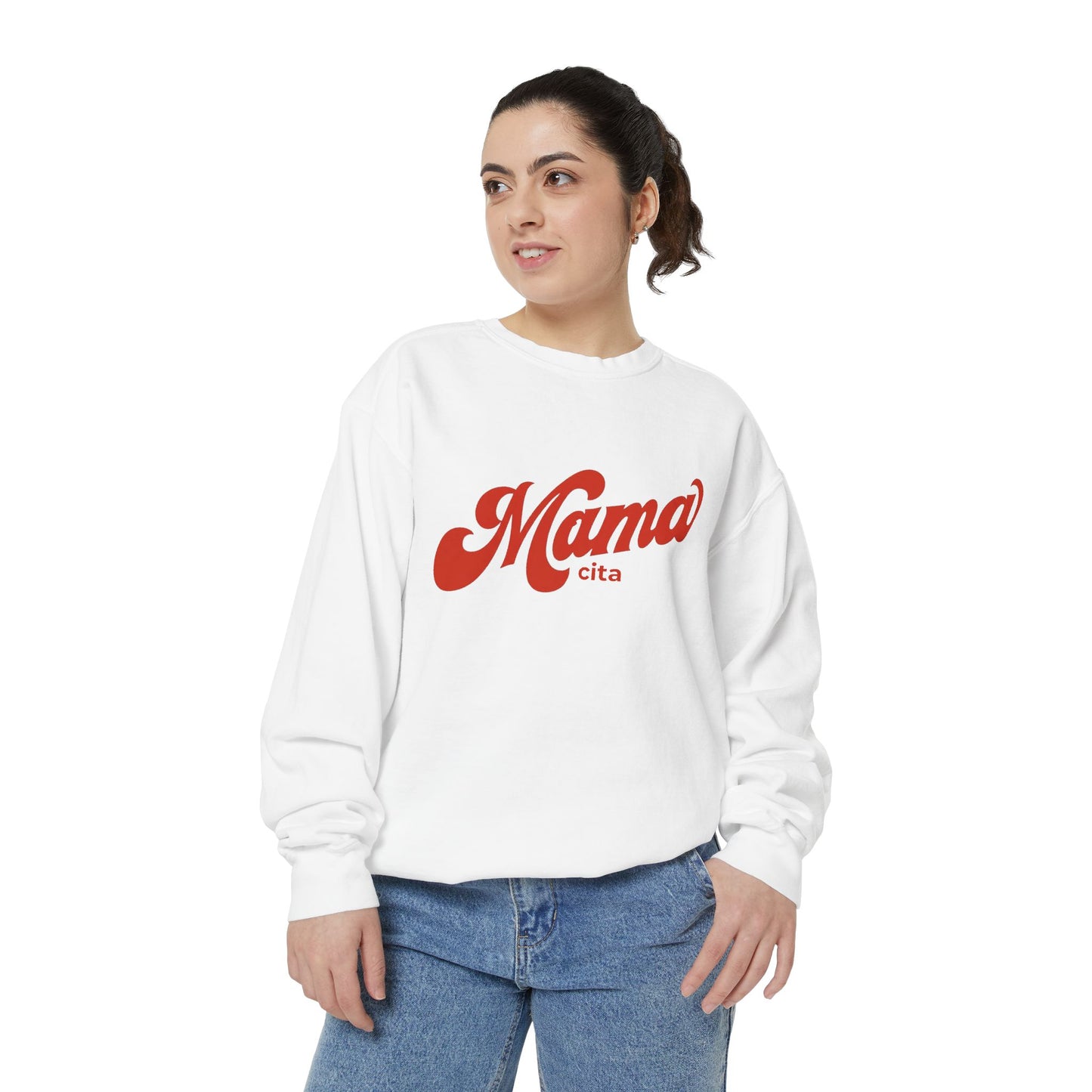 Mamacita Script Sweatshirt — Retro 'Mamacita' Comfort Colors Graphic Pullover