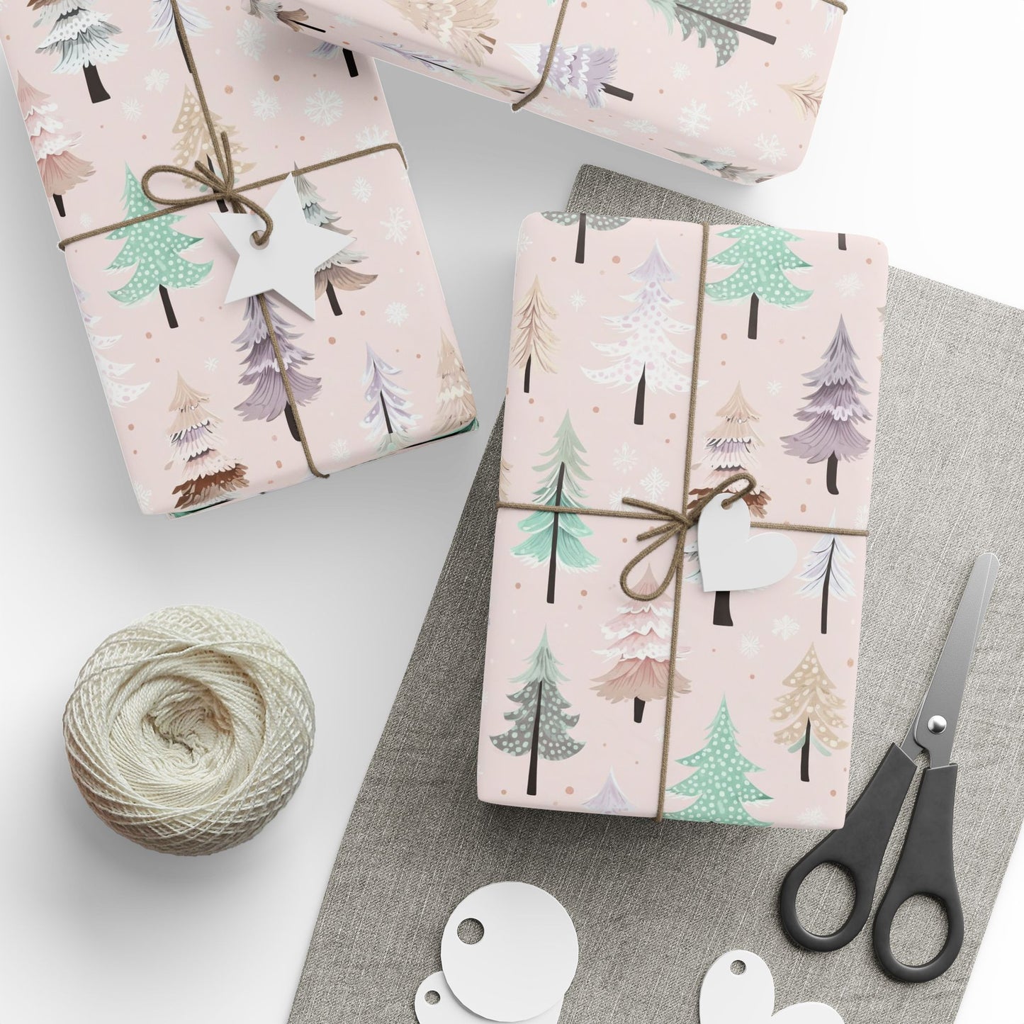Floral Feather Wrapping Paper Roll — Pastel Botanical Gift Wrap for Weddings & Mother's Day