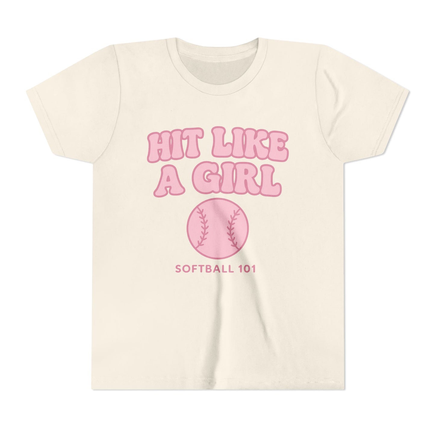 Youth Tee Softball 101 "Hit Like a Girl" Softball Graphic