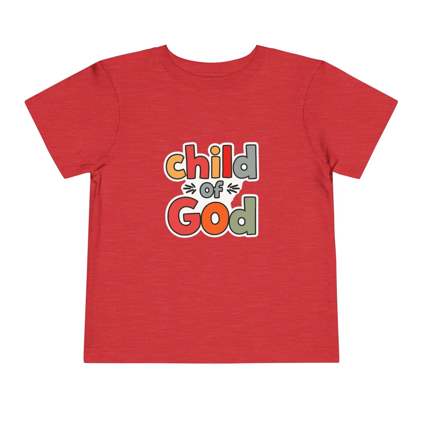 Child of God Toddler Tee — Colorful Religious Graphic Shirt