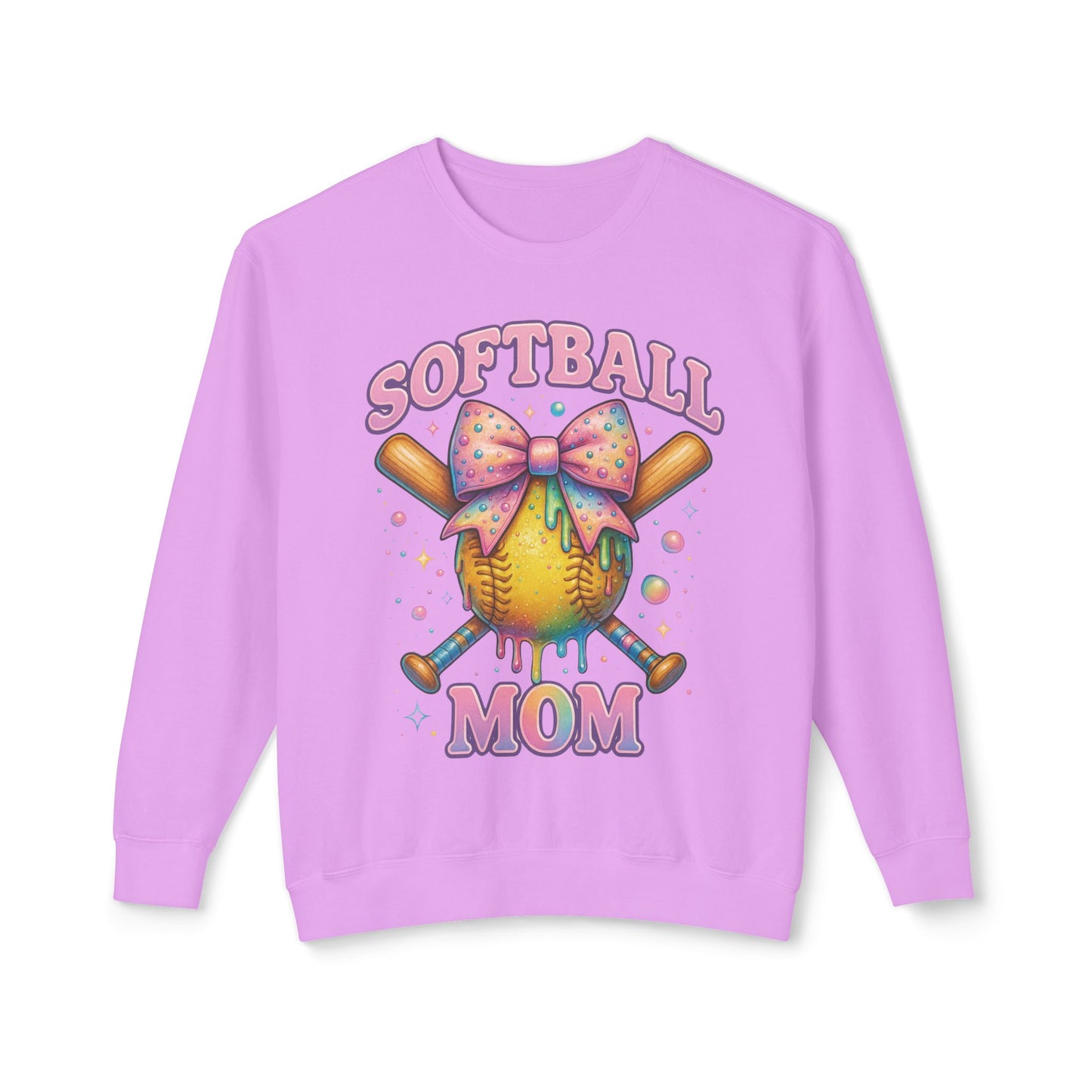 Softball Mom sweatshirt | Cute pastel softball with bow