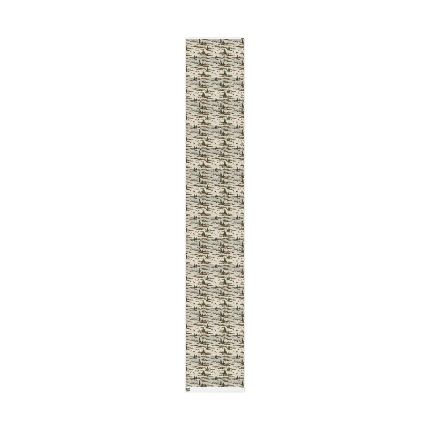 Rustic Deer & Pine Wrapping Paper Roll — Woodland Christmas Gift Wrap