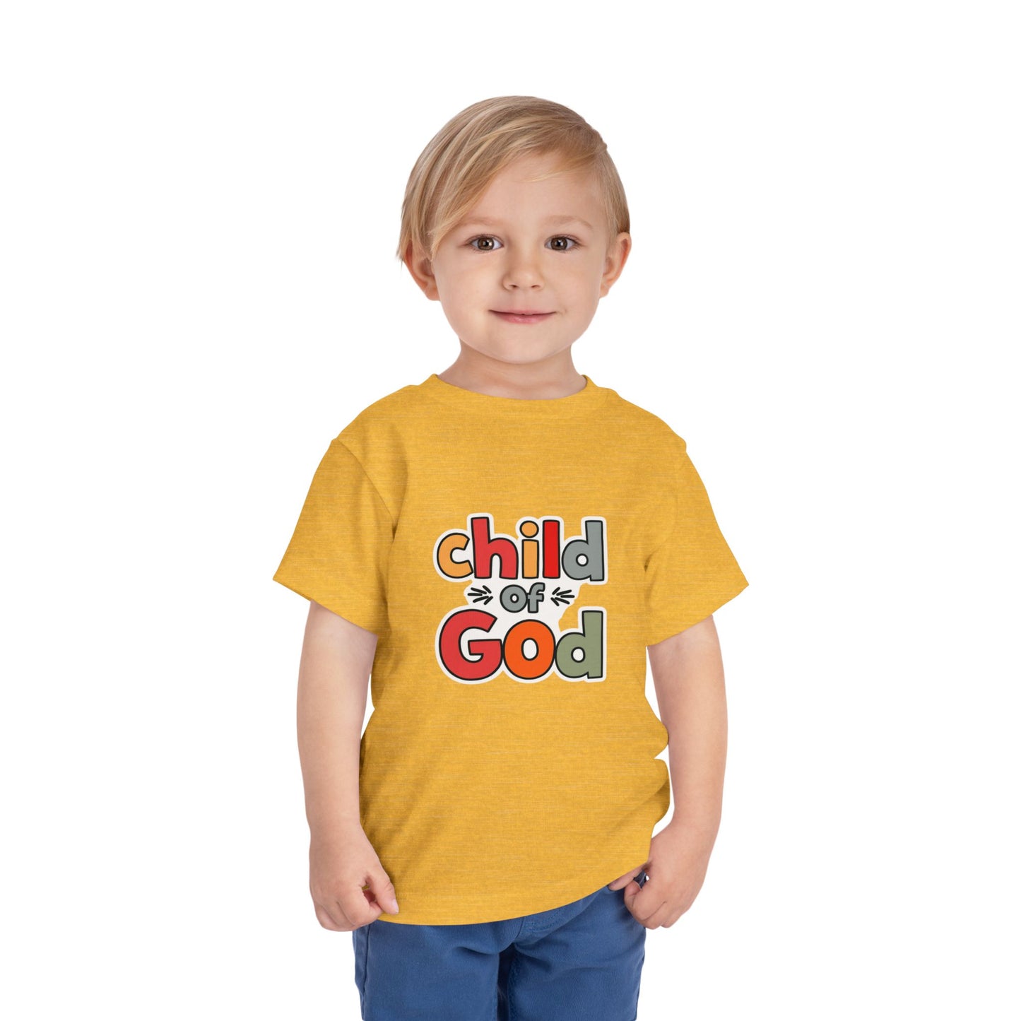 Child of God Toddler Tee — Colorful Religious Graphic Shirt