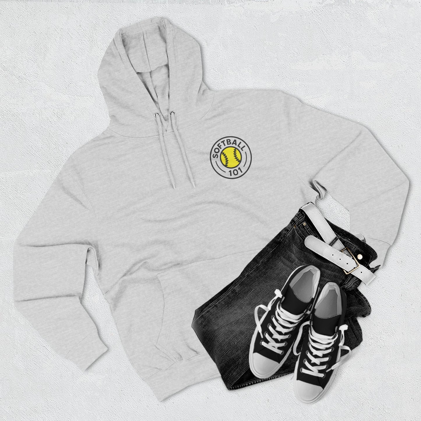 Softball 101 Hoodie — "Hit Like A Girl" Fleece Pullover (Softball 101 Logo)