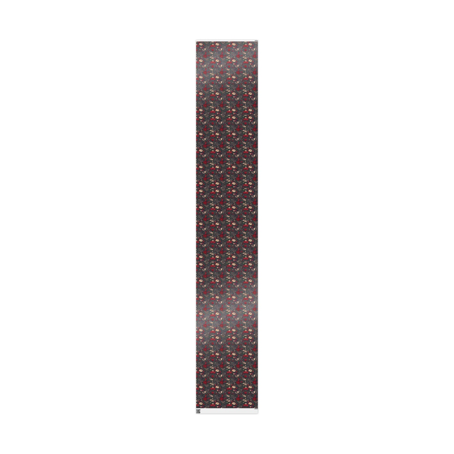 Holiday Poinsettia Wrapping Paper Roll — Dark Floral Christmas Gift Wrap