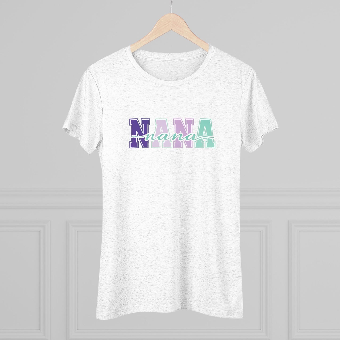 Nana Colorblock Text Women's Triblend Tee – Pastel Grandma Gift