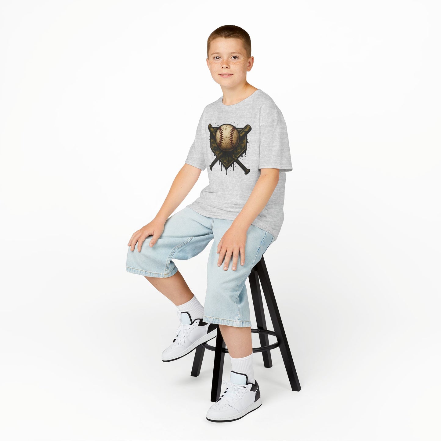 Vintage Baseball Emblem Tee | Crossed Bats, Camo Drip
