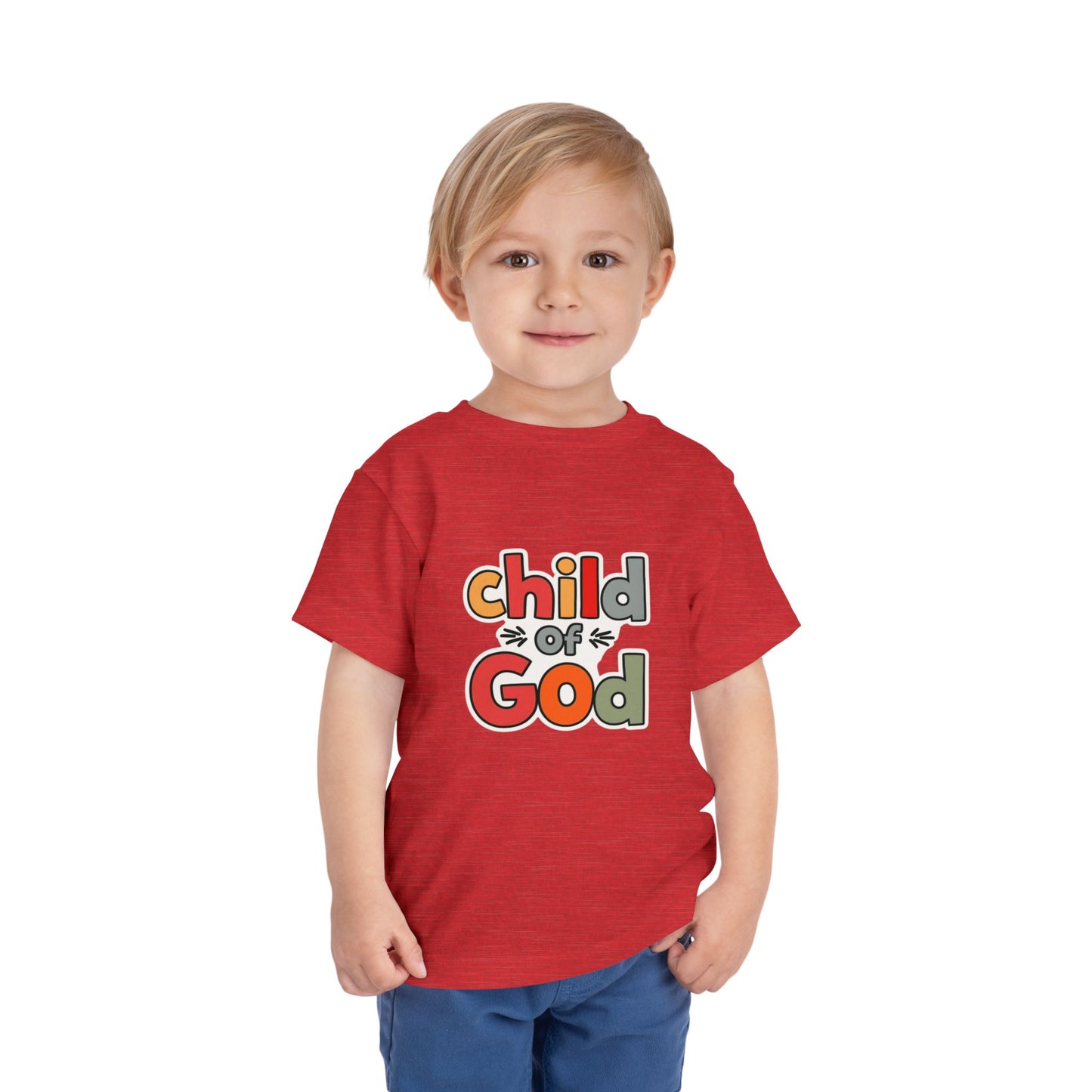 Child of God Toddler Tee — Colorful Religious Graphic Shirt