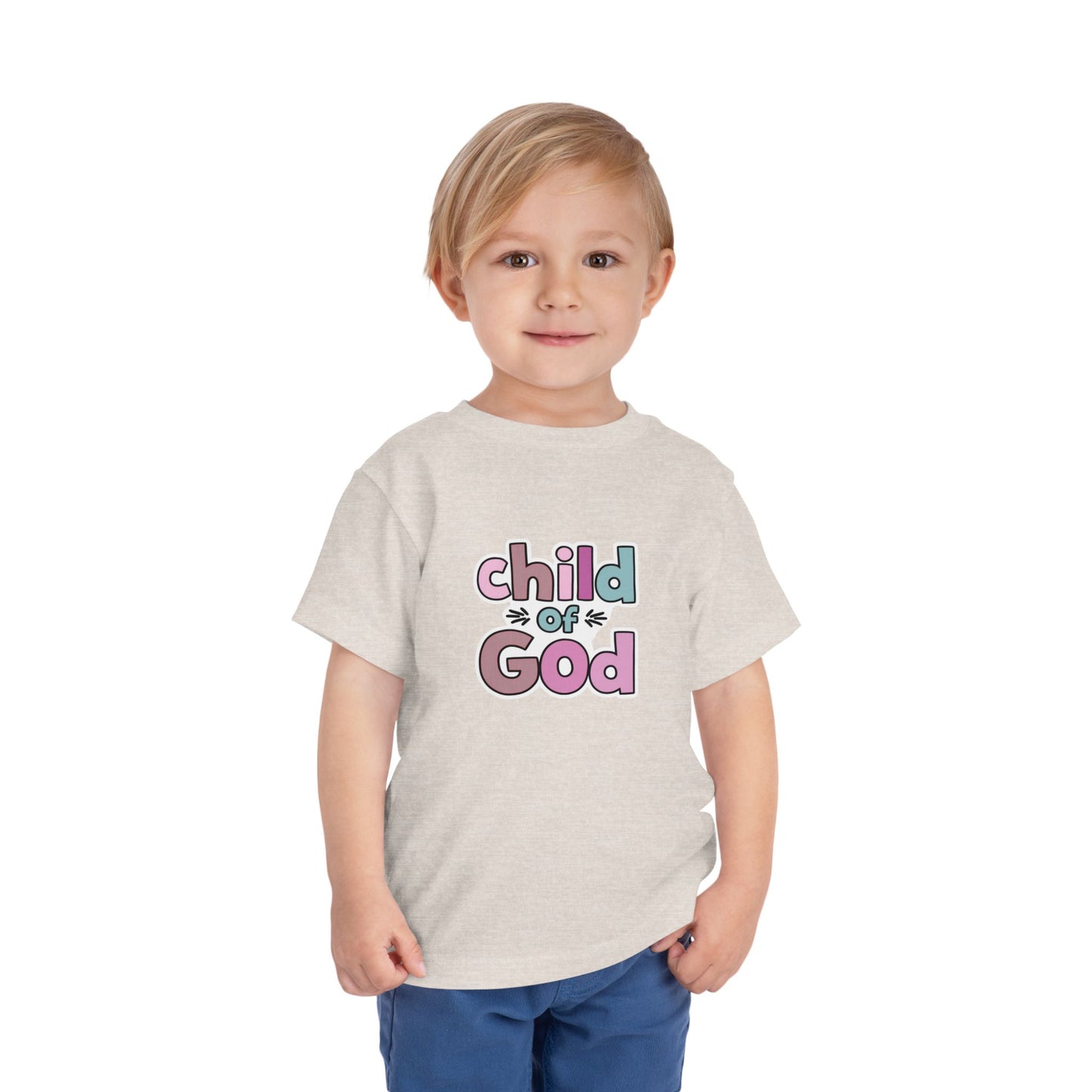 Toddler Tee - "Child of God" Pastel Faith Shirt