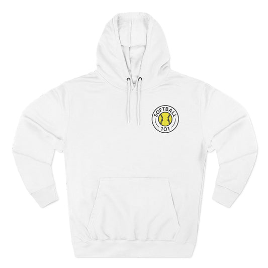 Softball 101 Hoodie — "Hit Like A Girl" Fleece Pullover (Softball 101 Logo)