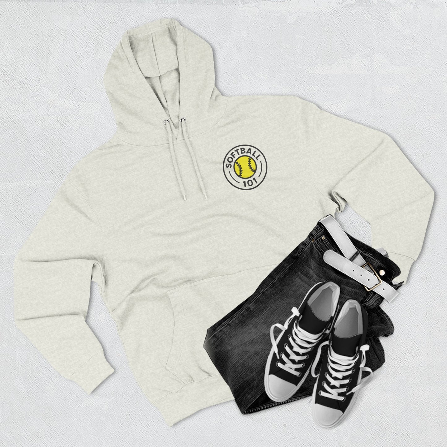 Softball 101 Hoodie — "Hit Like A Girl" Fleece Pullover (Softball 101 Logo)