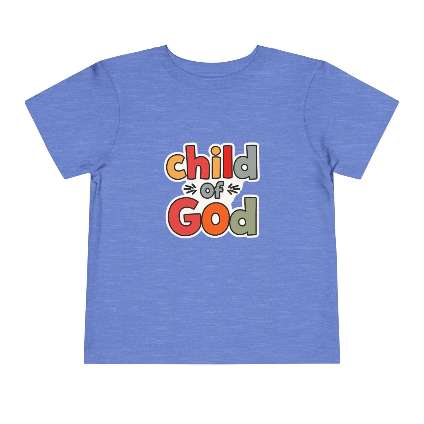 Child of God Toddler Tee — Colorful Religious Graphic Shirt