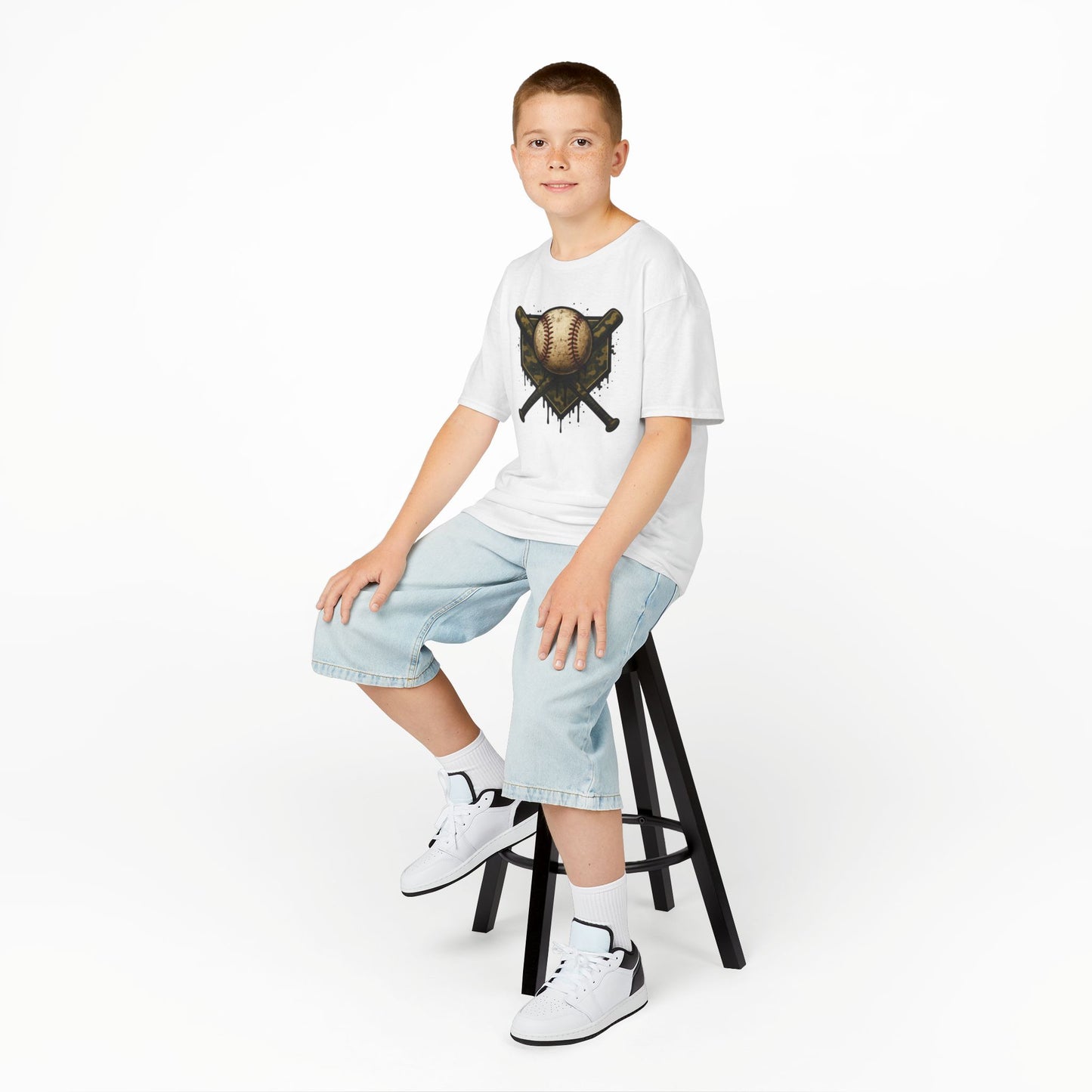 Vintage Baseball Emblem Tee | Crossed Bats, Camo Drip