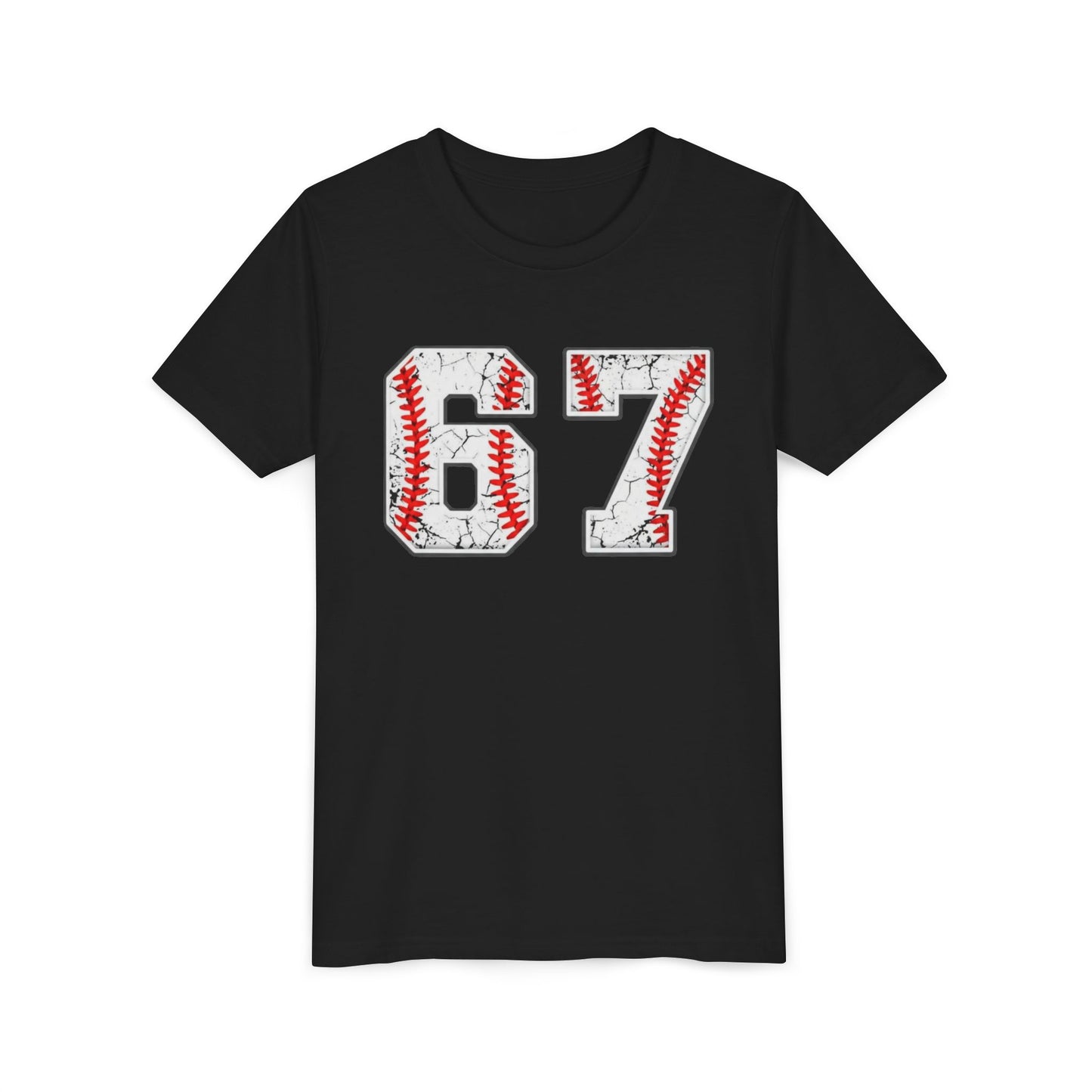 Baseball Number 67 Youth Tee - Kids Sports Jersey Shirt