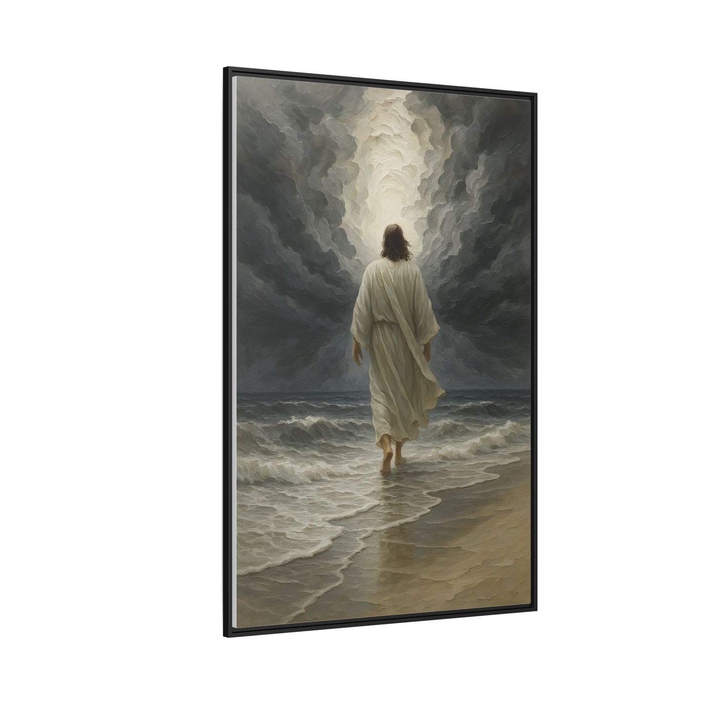 Jesus Walking on Water Matte Canvas Framed | Religious Wall Art
