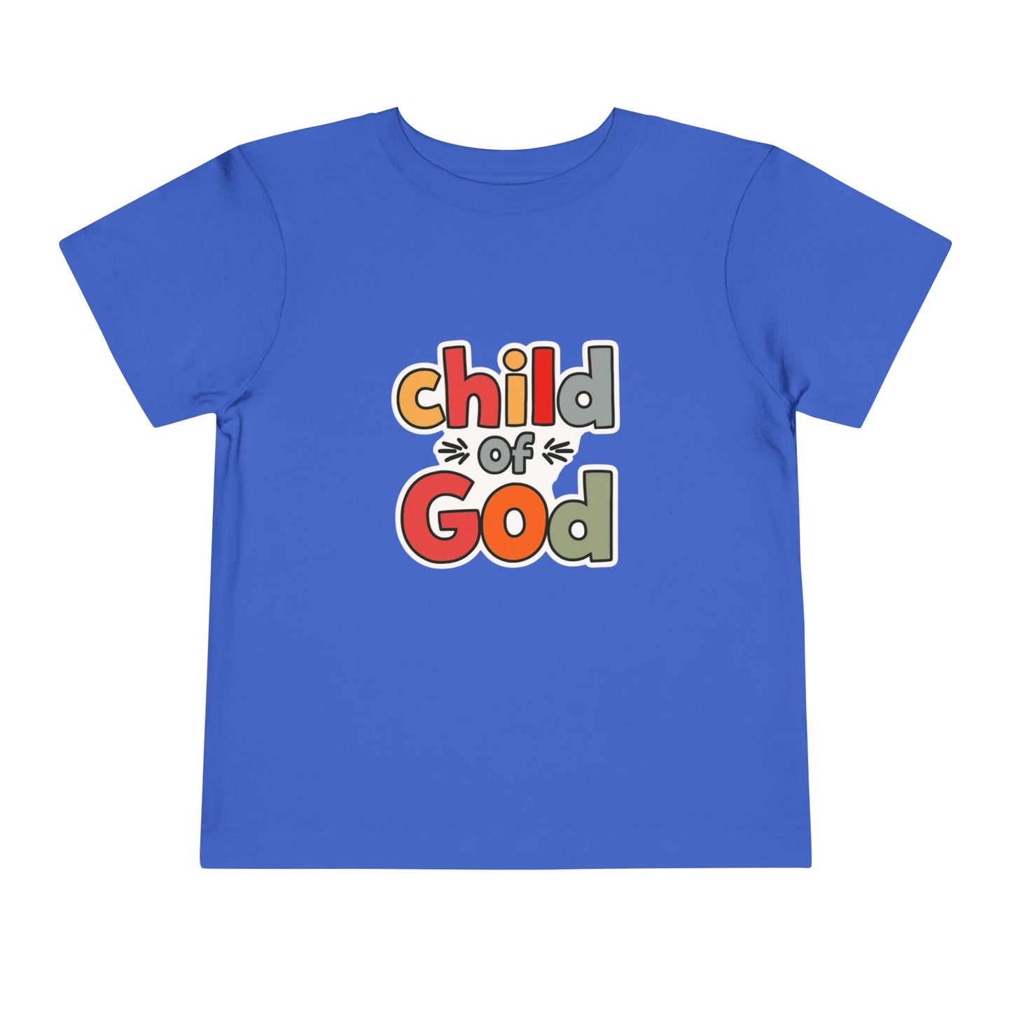 Child of God Toddler Tee — Colorful Religious Graphic Shirt